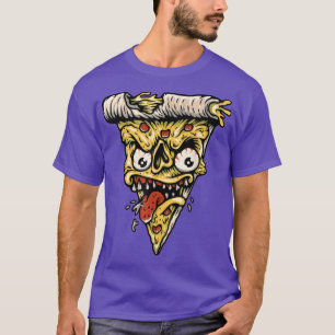 Zombie Monster Pizza Slice Scary Pizza Pie Hallowe T-shirt