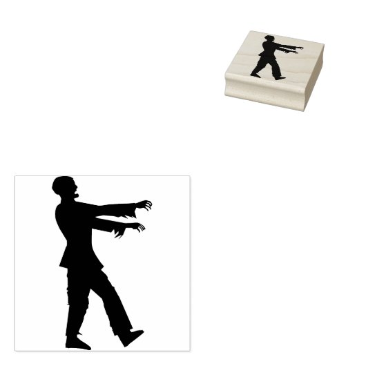 Zombie monster silhouet art stempel (Gestempeld)