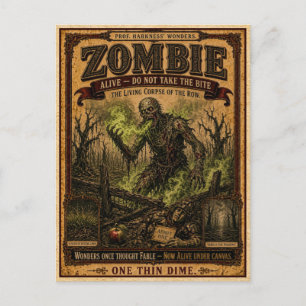 Zombie, Monster uit het Vintage Circus Briefkaart