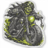 Zombie Motorrijder Motorfiets Sticker (Voorkant)