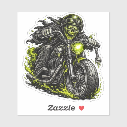Zombie Motorrijder Motorfiets Sticker (Vel)