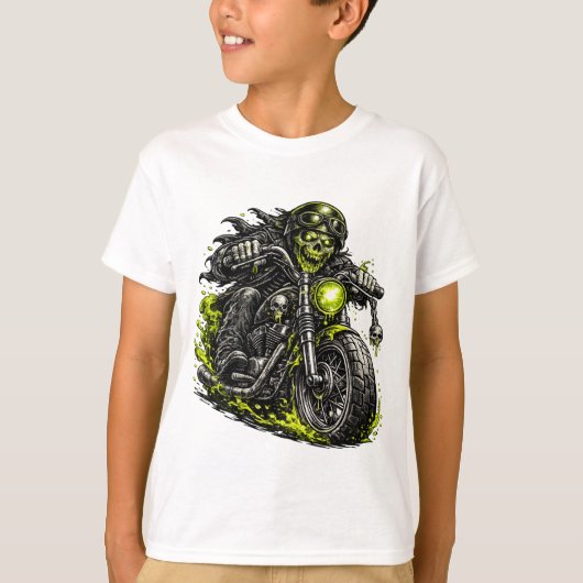 Zombie Motorrijder Motorfiets T-shirt (Voorkant)