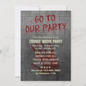 Zombie Movie Party Undode Apocalypse Bloody Wall Kaart (Voorkant)