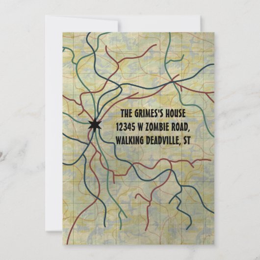 Zombie Movie Party Undode Apocalypse Bloody Wall Kaart (Achterkant)