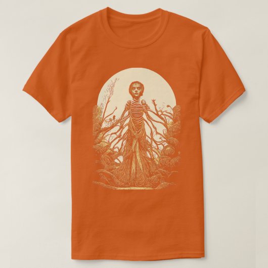 Zombie Mummy Girl Artistic Horror Full Moon Hallow T-shirt (Design voorkant)