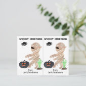 Zombie Mummy School Party Halloween Kaart (Staand voorkant)