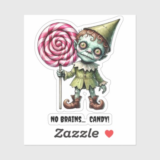 Zombie Munchkin Custom-Cut Vinyl Sticker (Vel)
