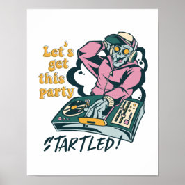 Zombie Music DJ Retro Halloween Party Poster