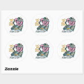 Zombie Music DJ Retro Halloween Party Ronde Sticker (Vel)