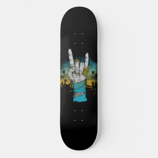 Zombie Music Rock Concert Sign of Horns Persoonlijk Skateboard (Voorkant)