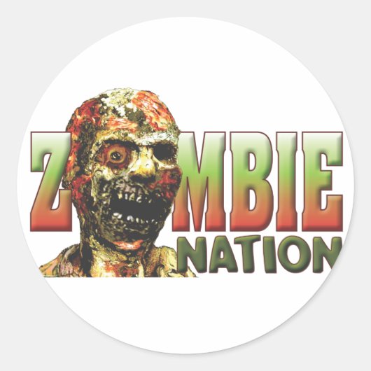 Zombie Nation Ronde Sticker (Voorkant)