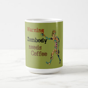 Zombie Needs Coffee Magische Mok