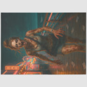 Zombie Neon Boardwalk | Gothic Undead Halloween Tissuepapier (Voorkant)