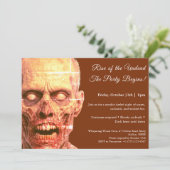 Zombie Night | Halloween kostuum party uitnodiging (Staand voorkant)