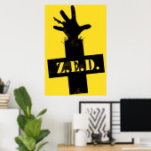 Zombie Noodverdediging - "VEILIGE ZONE" Poster (Thuiskantoor)