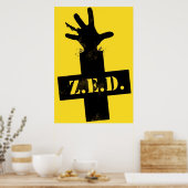 Zombie Noodverdediging - "VEILIGE ZONE" Poster (Keuken)