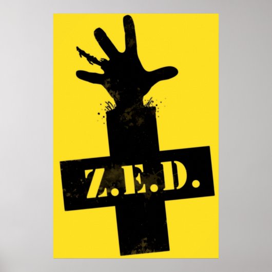 Zombie Noodverdediging - "VEILIGE ZONE" Poster (Voorkant)