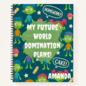 Zombie Notebook “My Future World Domination Plans" Notitieboek (Voorkant)