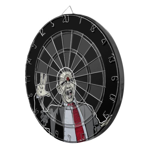 Zombie Obama Dart Board sets Dartbord (Voorkant Rechts)