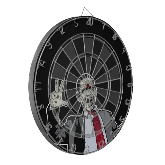 Zombie Obama Dart Board sets Dartbord (Voorkant Links)