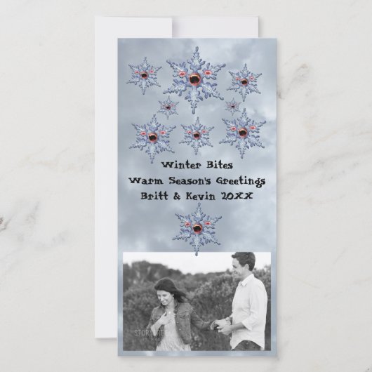 Zombie-objecten sneeuwen en fotokaart toevoegen feestdagenkaart (Voorkant)