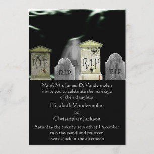 Zombie- of spookbruiloft kaart