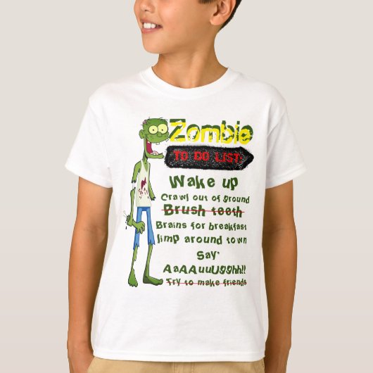 Zombie om lijst te doen t-shirt (Voorkant)