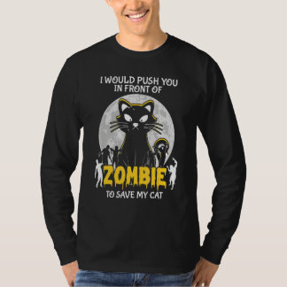 Zombie om mijn kat Halloween te redden T-shirt