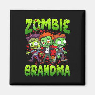 Zombie Oma Halloween Kostuum Familie Matching Magneet