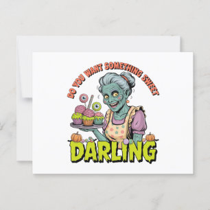 Zombie Oma - Sweet Halloween Darling Briefkaart