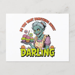 Zombie Oma - Sweet Halloween Darling Feestdagenkaart