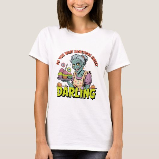 Zombie Oma - Sweet Halloween Darling T-shirt (Voorkant)