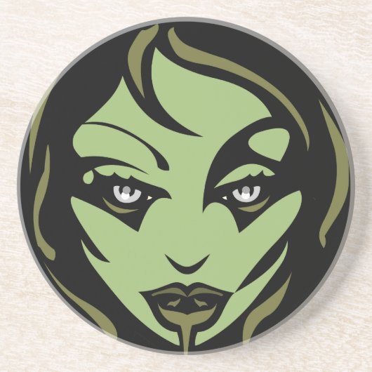 Zombie Onderzetter Cute Halloween Zombie Girl Deco (Voorkant)