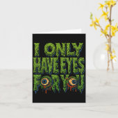 Zombie “only Eyes For You” Horror Valentine Creepy Kaart (Gele Bloem)
