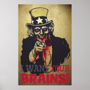 Zombie oom Sam Print