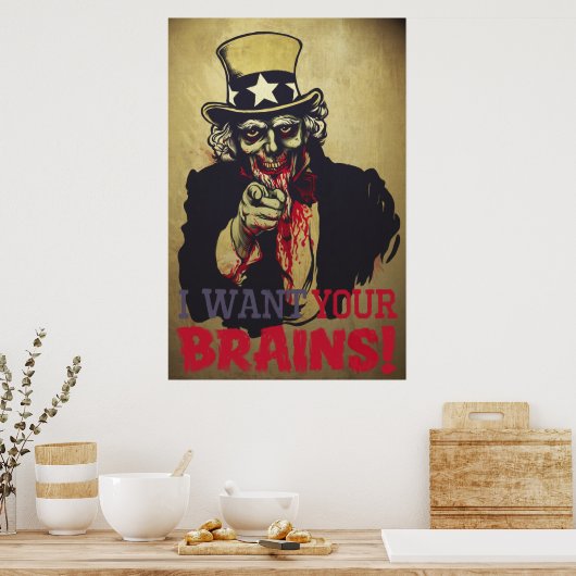 Zombie oom Sam Print (Keuken)