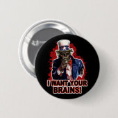 Zombie oom Sam Ronde Button 5,7 Cm (Voorkant /achterkant)