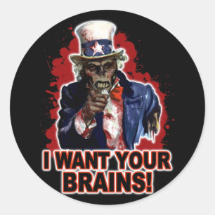 Zombie oom Sam Ronde Sticker
