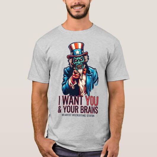 Zombie oom Sam T-shirt (Voorkant)