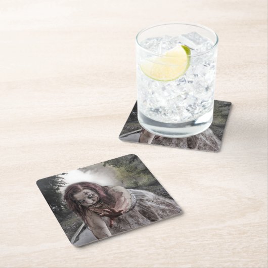 Zombie op de sporen kartonnen onderzetters (Insitu)