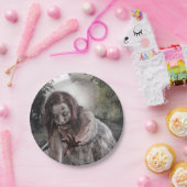 Zombie op de sporen papieren bordje (Feest)