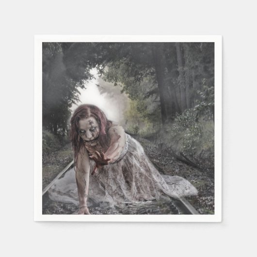 Zombie op de sporen servet (Voorkant)