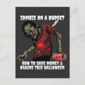 Zombie op een budget Halloween Briefkaart (Voorkant)