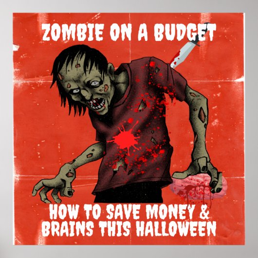 Zombie op een budget Halloween Poster (Voorkant)