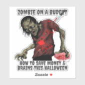 Zombie op een budget Halloween Sticker (Vel)