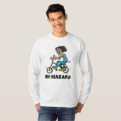 Zombie op een fiets t-shirt (Voorkant volledig)