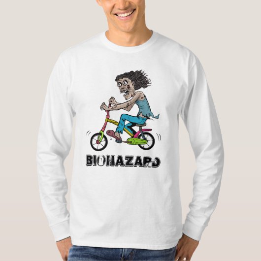 Zombie op een fiets t-shirt (Voorkant)