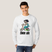 Zombie op een fiets t-shirt (Voorkant volledig)