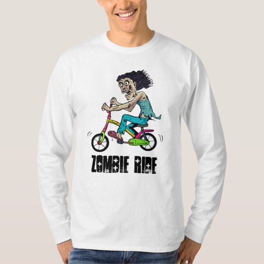 Zombie op een fiets t-shirt (Voorkant)