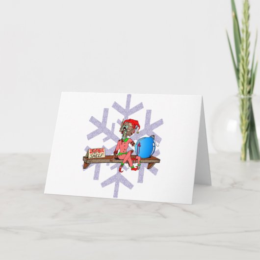 Zombie op een Shelf Feestdagen Kaart (Voorkant)